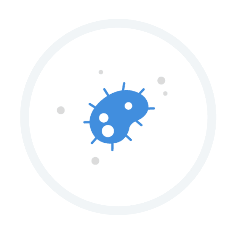 microbe getting sterilized icon in motion