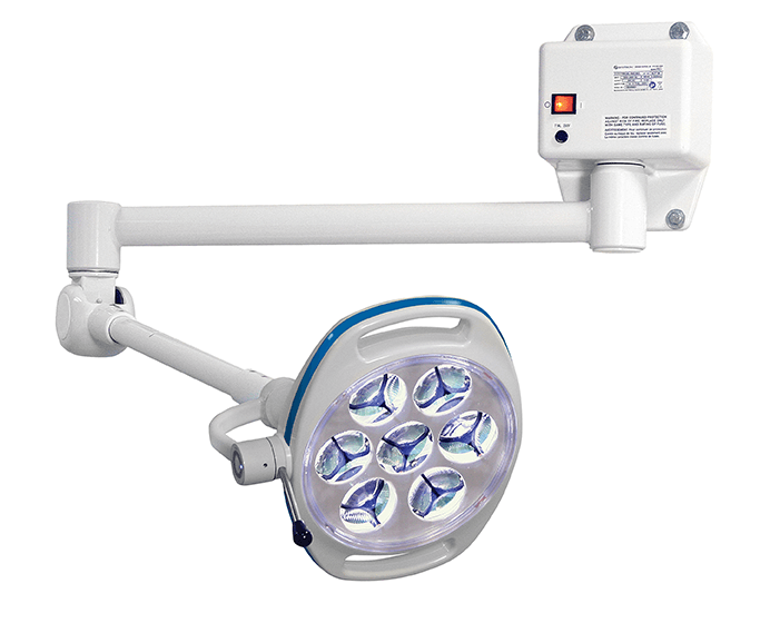 Skytron Spectra exam light on a wall mount